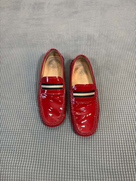 Bally Wabler Red Patent Leather Driving Loafers